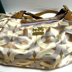 Coach Cream and Brown Patterned Women's Bag
